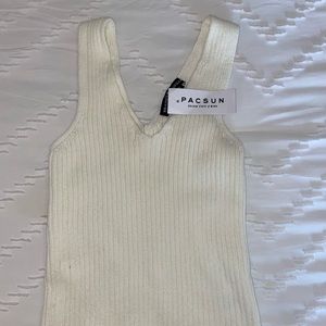 White Ribbed Brandy Melville Tank
